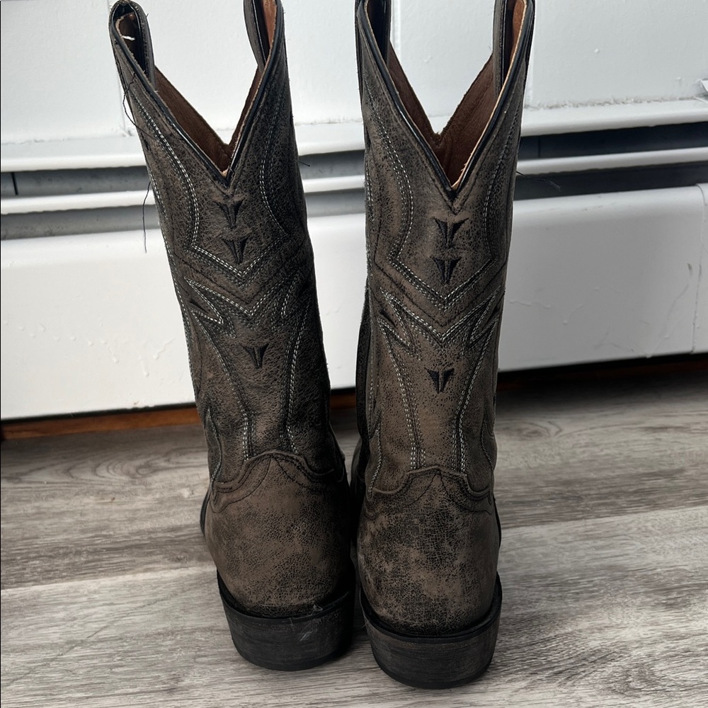 Moonshine Men's Rustic Western Boots - Charcoal - Picture 5 of 9